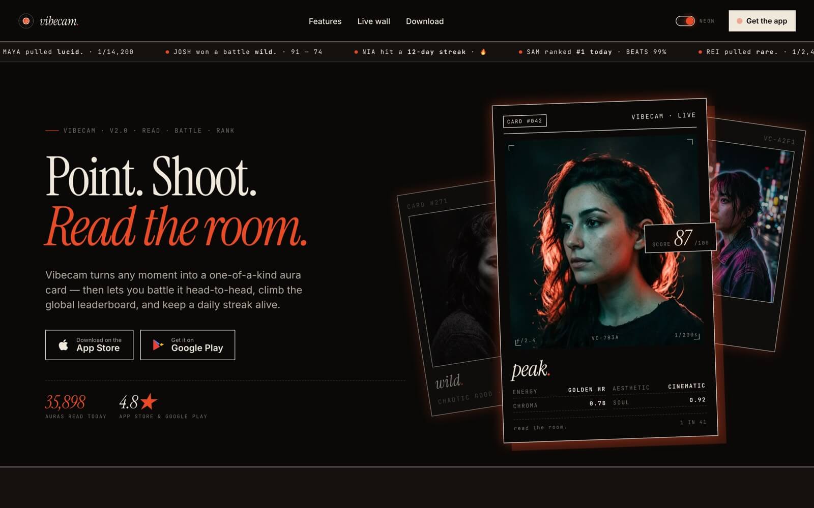 VibeCam interface