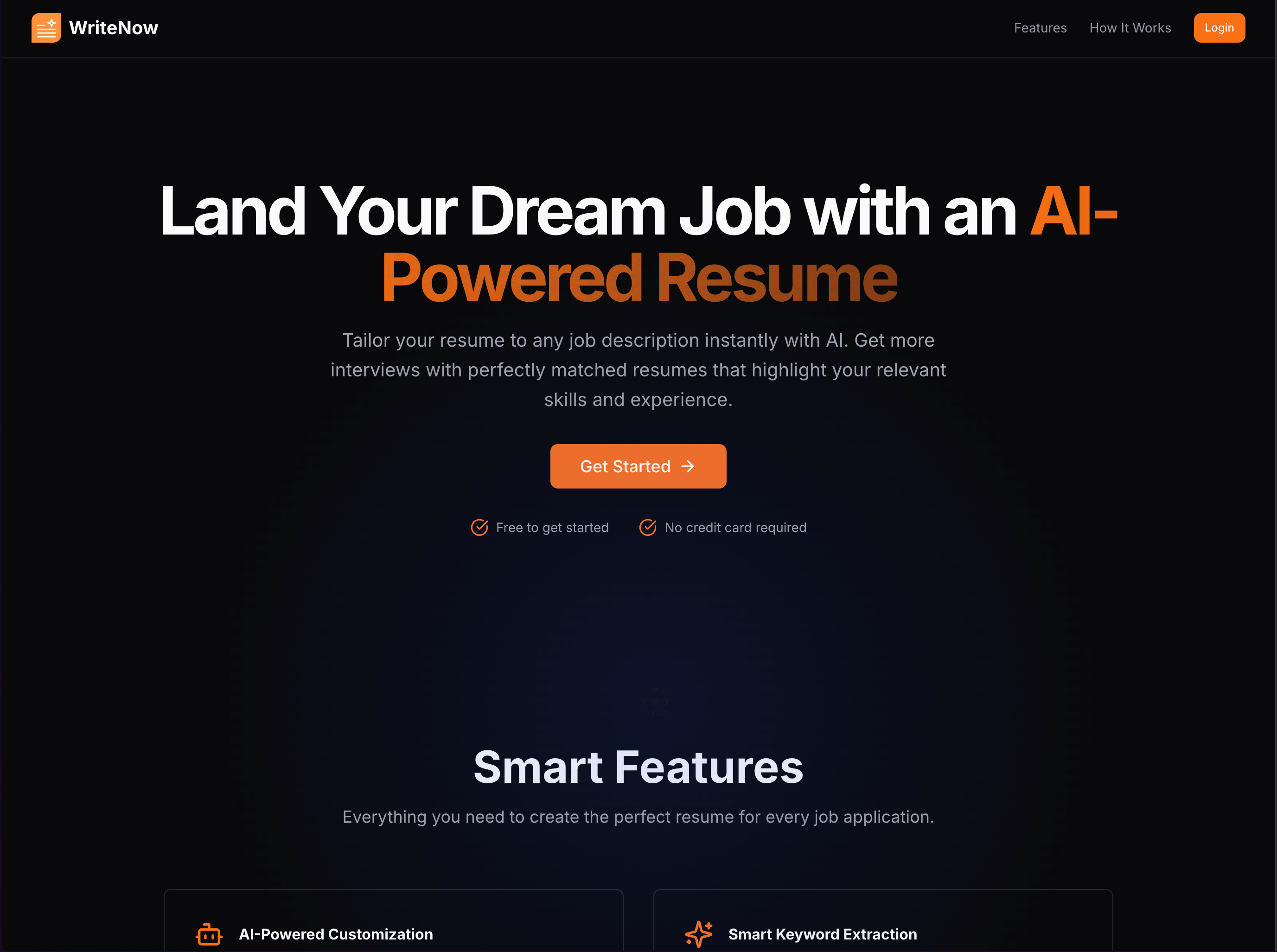 WriteNow interface